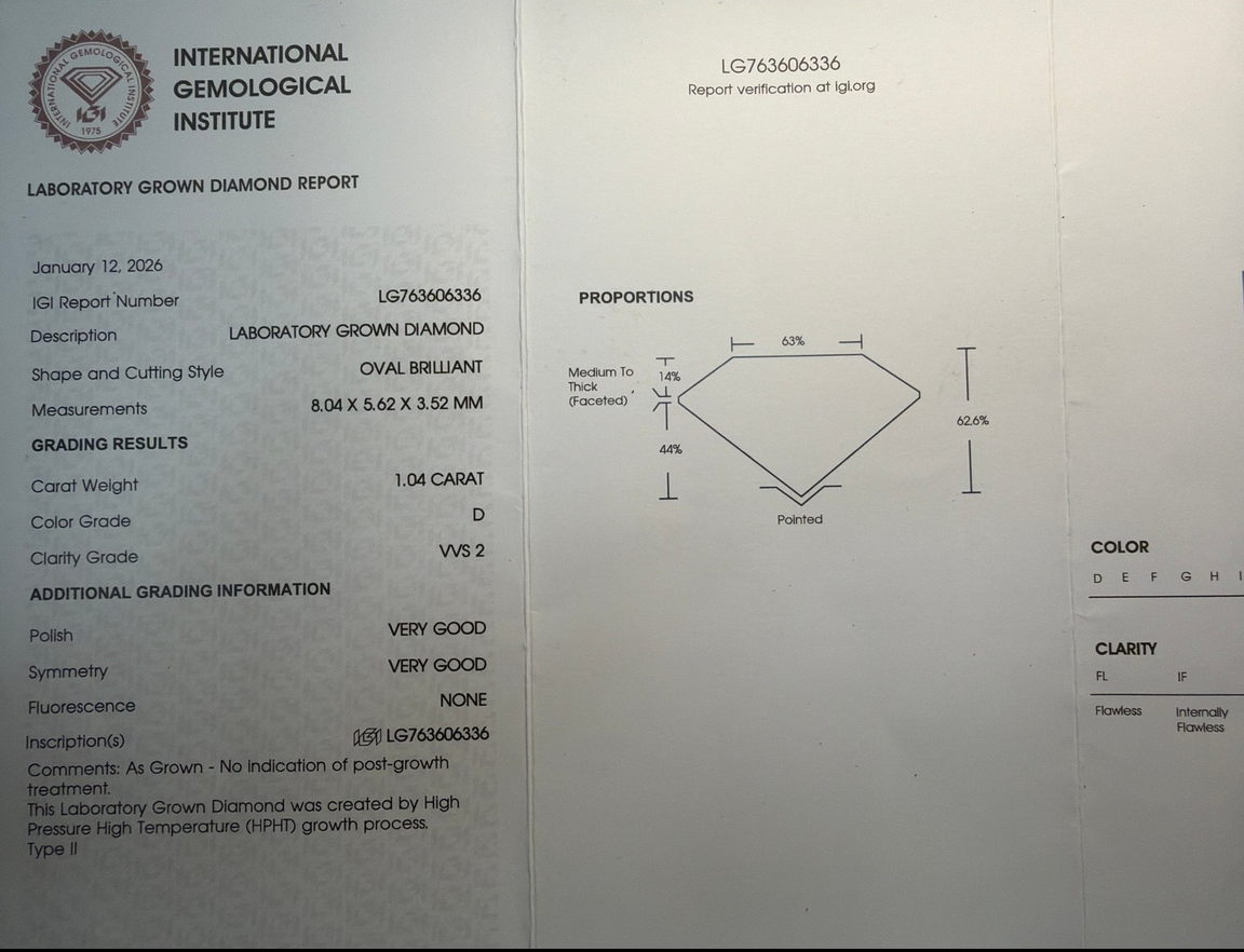 Lab-grown diamanten ring in 14ct witgoud