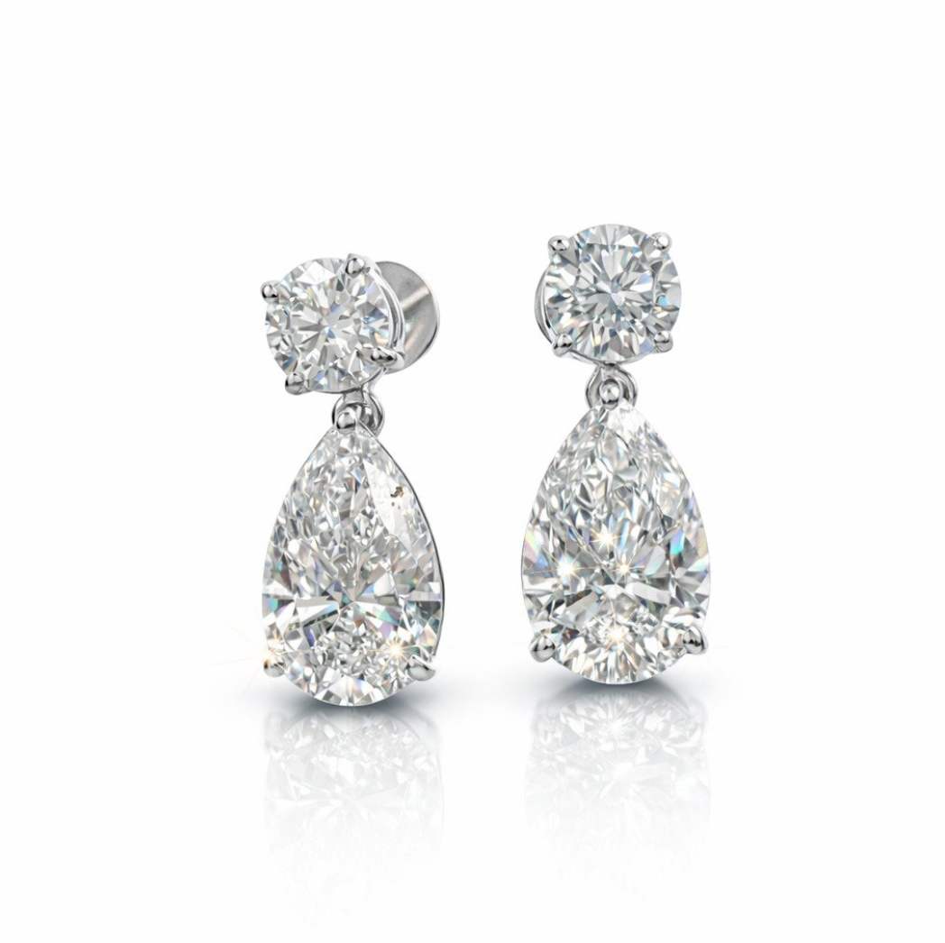 Exclusieve 14 karaat witgouden oorbellen met 4,08 ct lab-grown diamanten – IGI gecertificeerd