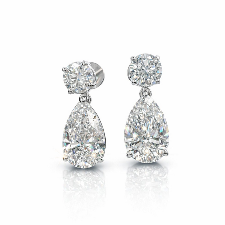 Exclusieve 14 karaat witgouden oorbellen met 4,08 ct lab-grown diamanten – IGI gecertificeerd