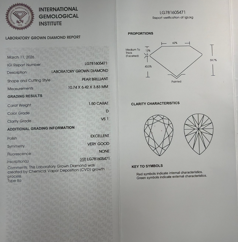 Exclusieve 14 karaat witgouden oorbellen met 4,08 ct lab-grown diamanten – IGI gecertificeerd