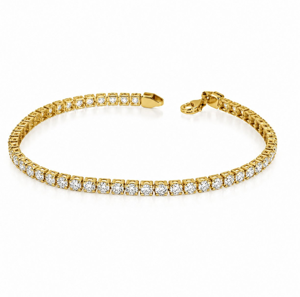 Exclusieve 14 karaat geelgouden tennisarmband met 4,05 ct lab-grown diamanten – IGI gecertificeerd