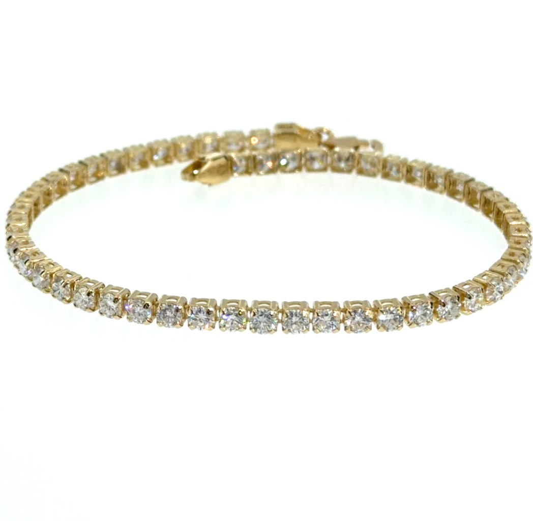 Exclusieve 14 karaat geelgouden tennisarmband met 4,05 ct lab-grown diamanten – IGI gecertificeerd
