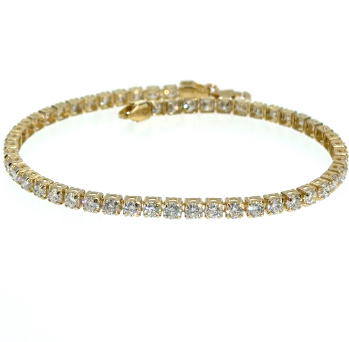 Exclusieve 14 karaat geelgouden tennisarmband met 4,05 ct lab-grown diamanten – IGI gecertificeerd