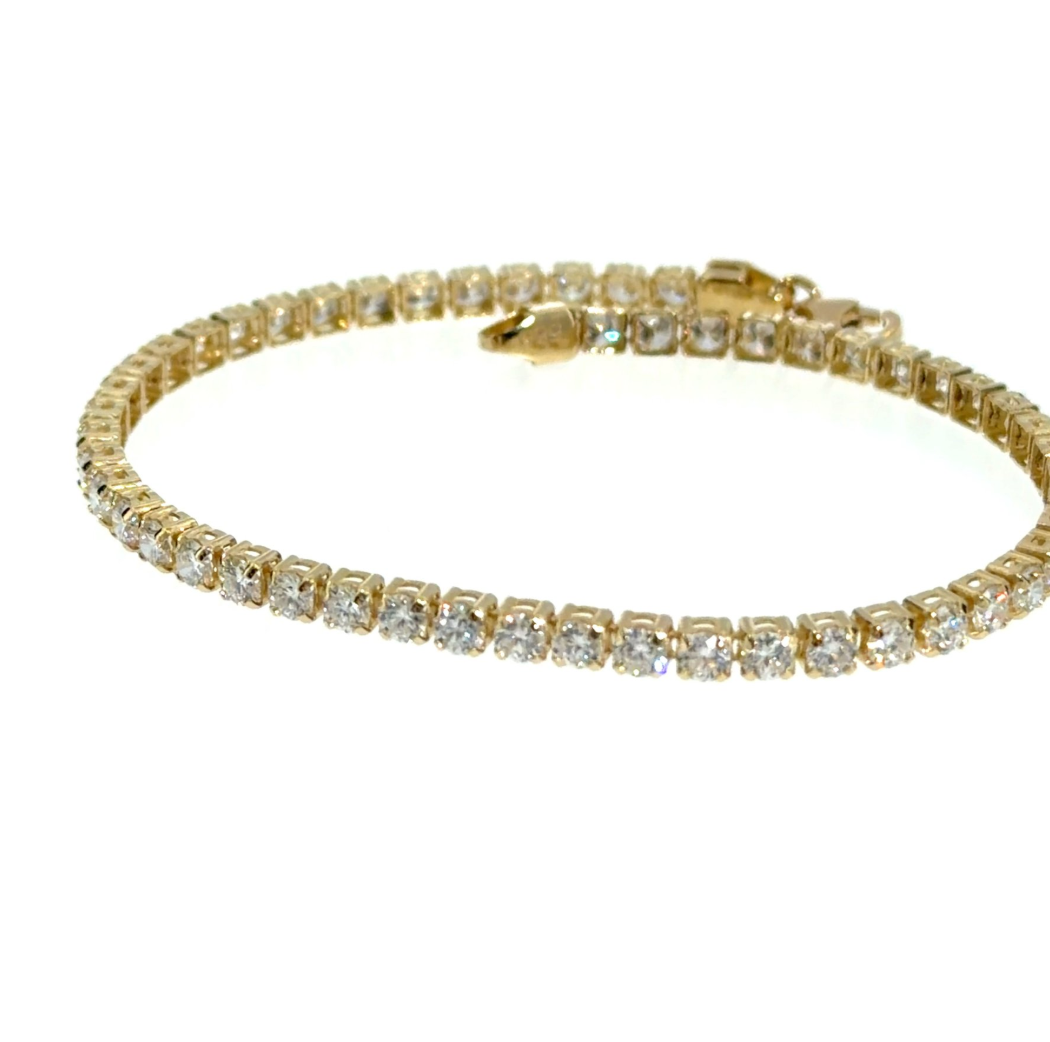 Exclusieve 14 karaat geelgouden tennisarmband met 4,05 ct lab-grown diamanten – IGI gecertificeerd
