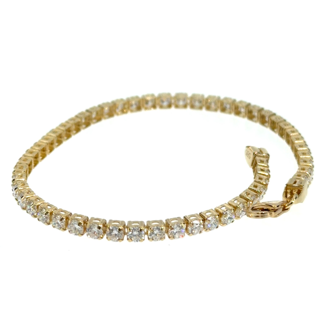 Exclusieve 14 karaat geelgouden tennisarmband met 4,05 ct lab-grown diamanten – IGI gecertificeerd