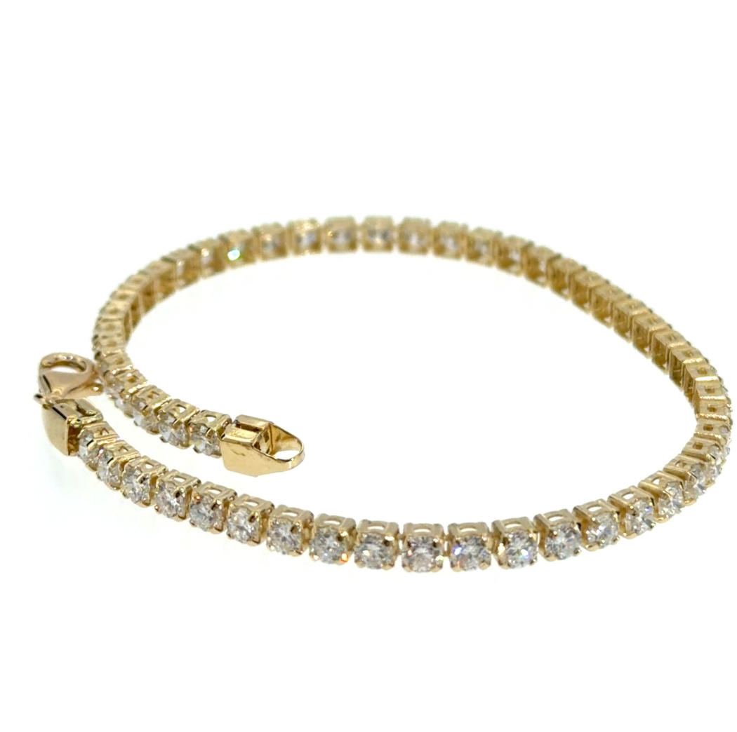 Exclusieve 14 karaat geelgouden tennisarmband met 4,05 ct lab-grown diamanten – IGI gecertificeerd