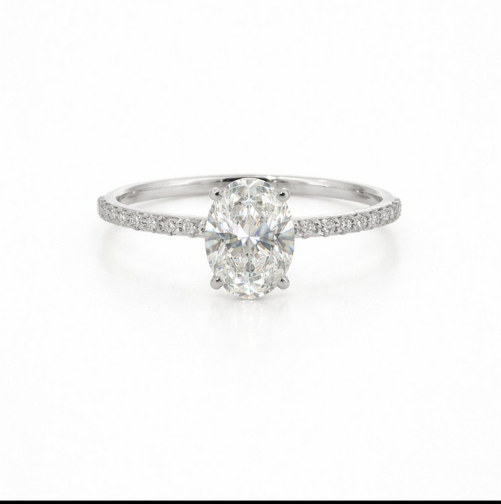 Exclusieve 14 karaat witgouden solitaire ring met 1,06 ct ovale lab-grown diamant – IGI gecertificeerd