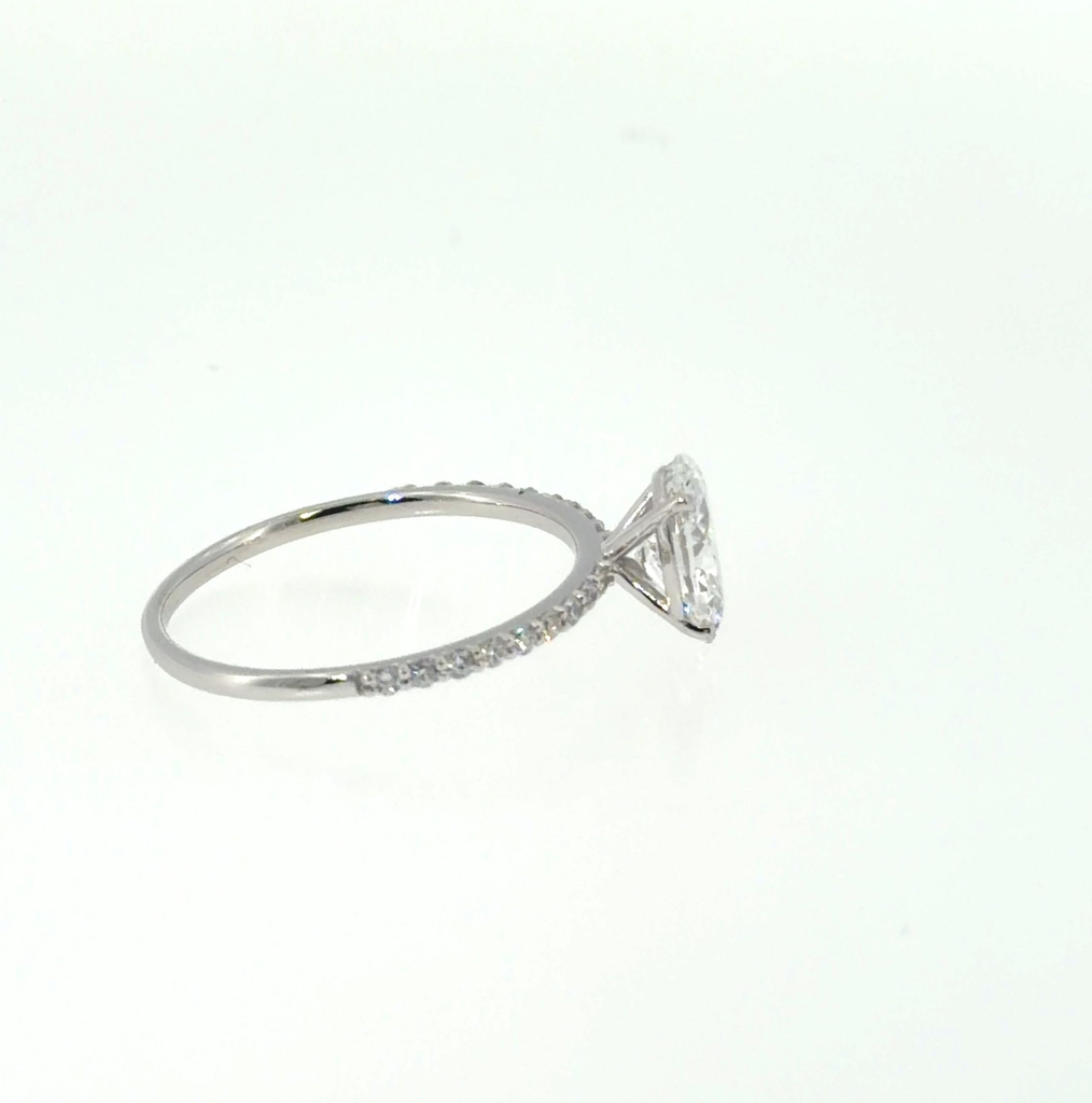 Exclusieve 14 karaat witgouden solitaire ring met 1,06 ct ovale lab-grown diamant – IGI gecertificeerd