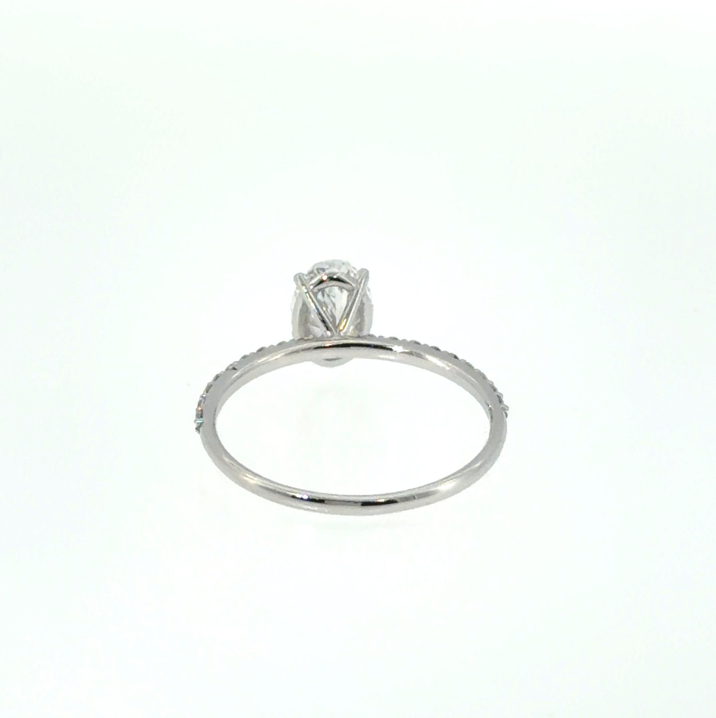 Exclusieve 14 karaat witgouden solitaire ring met 1,06 ct ovale lab-grown diamant – IGI gecertificeerd