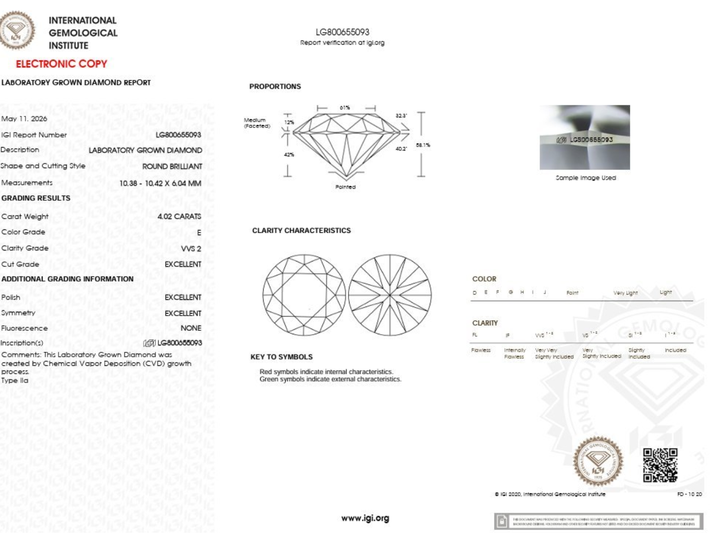 Verlovingsring, 4,46 karaat IGI-gecertificeerde Lab Grown Diamantring