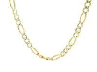 Chaîne Figaro pavée en or jaune 14 carats (3,80 mm)