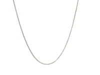 Chaîne en or blanc 14 carats à maillons ronds taillés en diamant (0,60 mm)