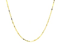 Chaîne à billes alternées en or jaune 14 carats taillées en diamant (1,30 mm)