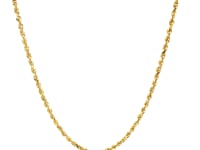 Chaîne corde en or jaune massif 10 carats à facettes diamantées (1,80 mm)