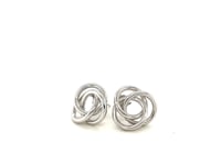Boucles d'oreilles nœud d'amour ouvert poli en argent sterling