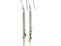 Boucles d'oreilles à pompons en argent sterling avec étoiles polies