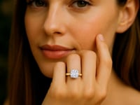 2 Carat Cushion Lab Grown IGI G/VS1 Diamond Solitaire Ring in 14K Yellow Gold